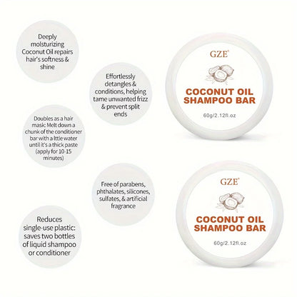 Coconut Oil Shampoo Bar, Moisturizing Bar Shampoo for Dry Hair