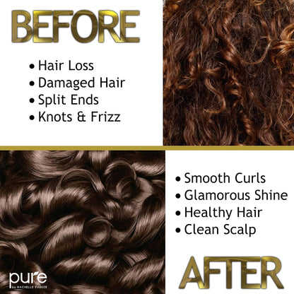 Curly Hair Shampoo and Conditioner Set for Curly Hair. Increase Hydration & Gloss. Repairs & Strengthens Hair for Smooth, Bouncy Curls. Sulfate & Paraben Free.Curly Hair Leave in Conditioner & Shampoo