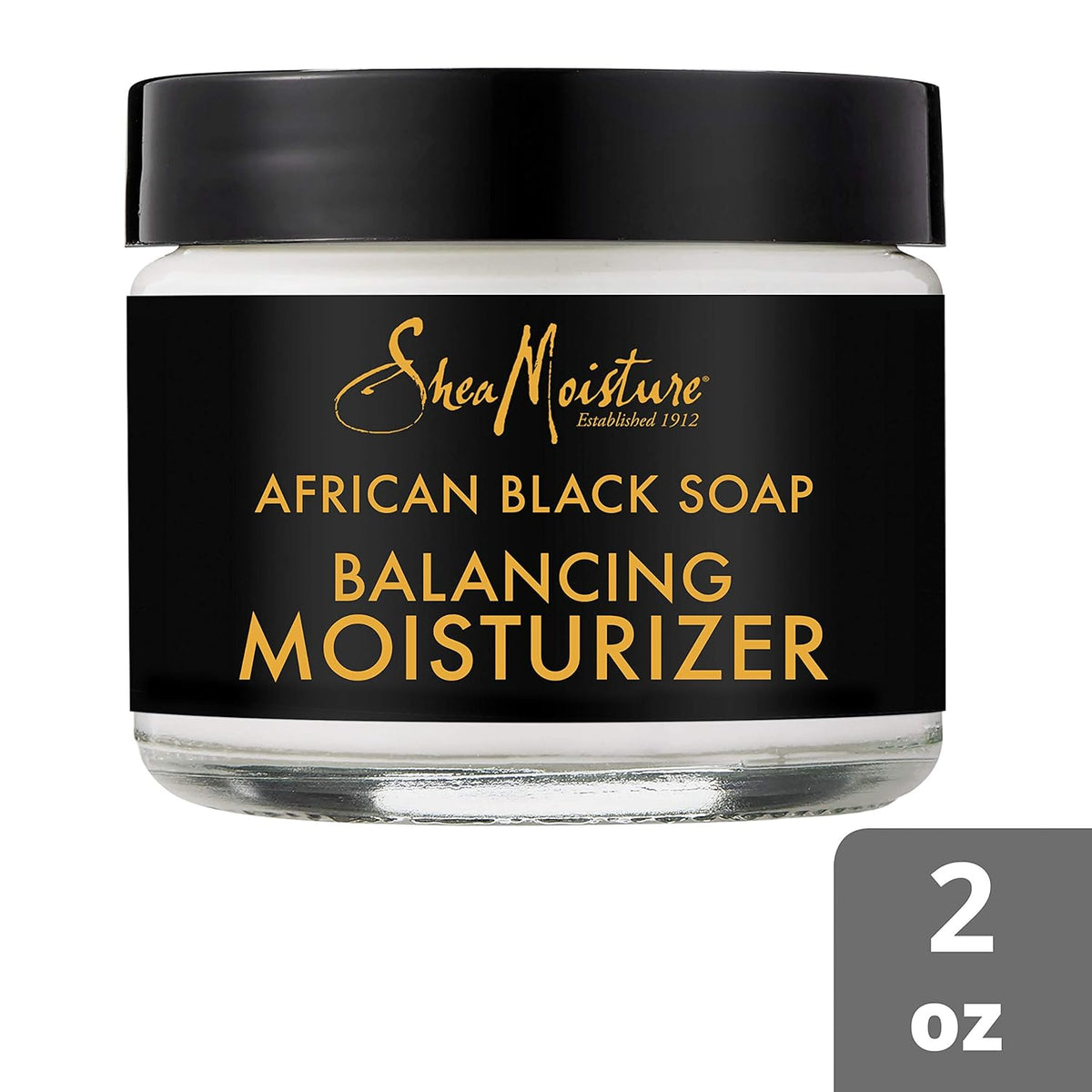 Shea Moisture Balancing Moisturizer African Black Soap 2 Oz | for Dry Skin. Paraben Free Skin Moisturizer