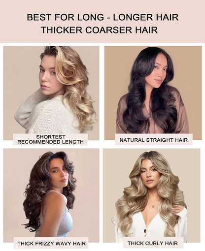 Grande Heatless Curls Overnight Rods - Upgraded Directional Grip Velvet - No Heat Hair Curlers to Sleep, Jumbo Large Hair Rollers Flexible Curling Rods Set for Long Thicker Coarser Hair Blowout Look