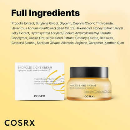 64% Propolis Honey Lightweight Cream, Instant Golden Glow,2.19 Fl.Oz | Hydrating Day, Night Moisturizer, Nourishing Care for Dull, Dry Skin, Non-Sticky Finish, Korean Skin Care