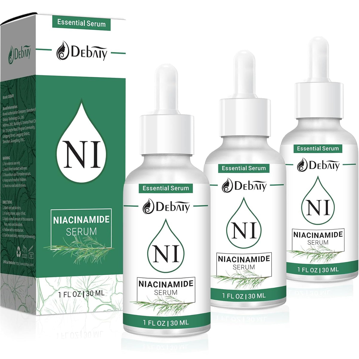 5% Niacinamide Serum with 4% Tea Tree & Centella Asiatica Extracts Soothing Facial Serum (3 Pack 1Fl.Oz|30Ml)