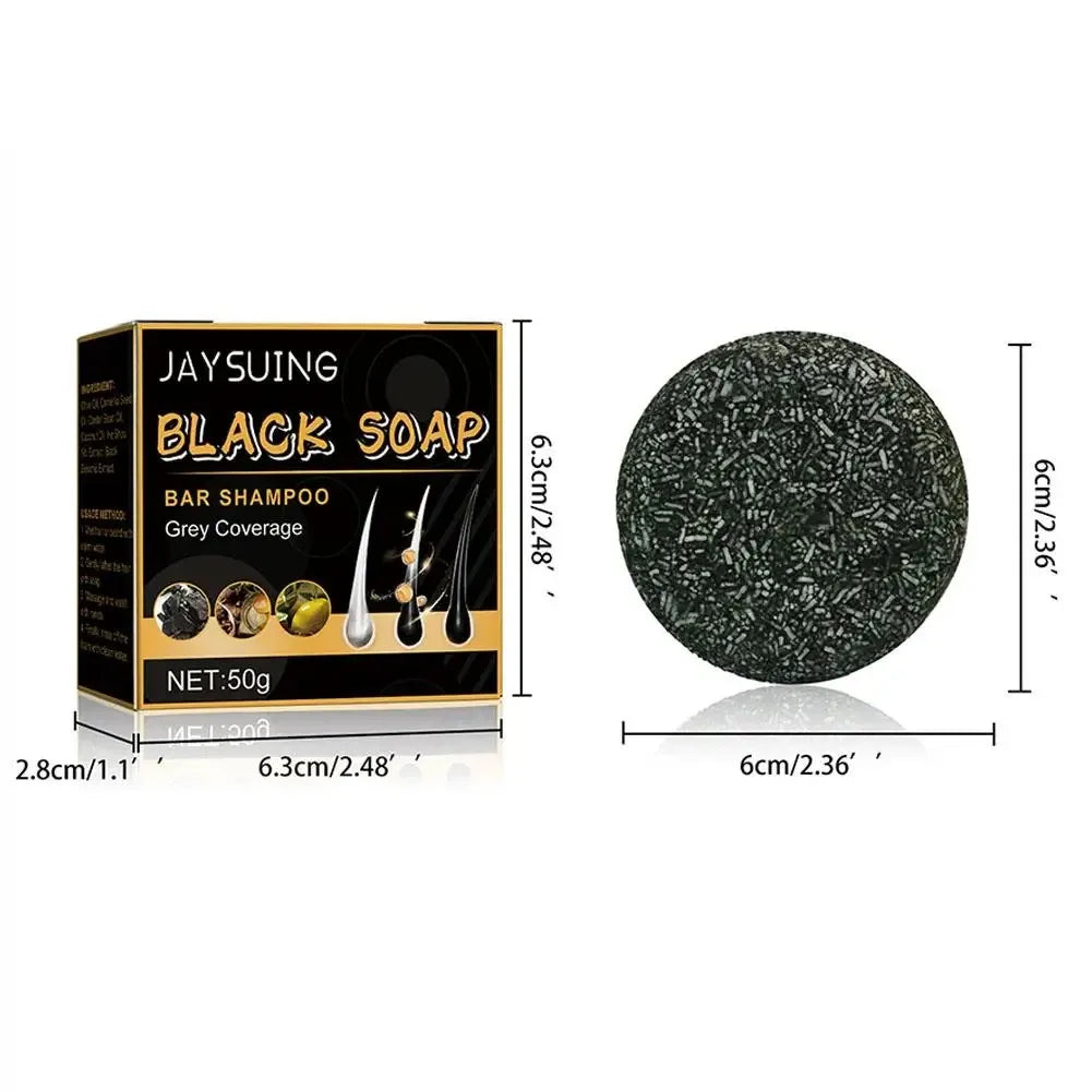50G Grey Coverage Bar Shampoo Repair Gray White Hair Color Treatment Nourishing anti Dandruff Natural Hair Darkening Soap