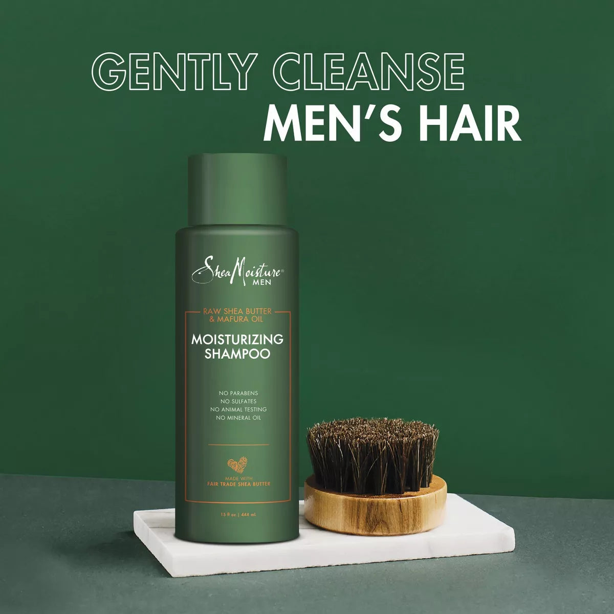 Sheamoisture Men Moisturizing Shampoo - Raw Shea Butter & Mafura Oil - 15 Fl Oz: Textured Hair, Sulfate-Free, Liquid
