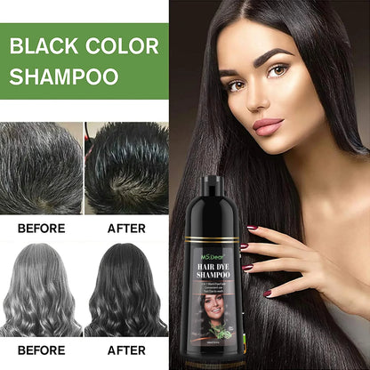 Black Hair Dye Shampoo ​Natural Hair Dye for Women & Men Gray Coverage Hair Color Shampoo for Dark Hair Long Lasting Results 16.9 Fl.Oz