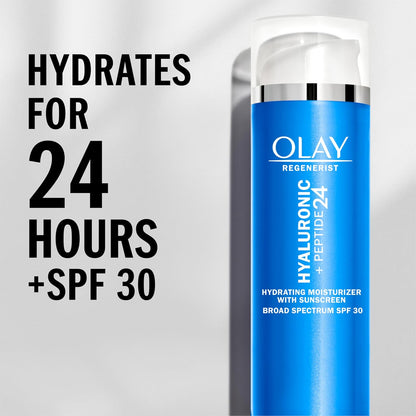 Hyaluronic SPF 30 Hydrating Moisturizer with Sunscreen, Broad Spectrum SPF 30, Fragrance-Free, 1.7 Oz