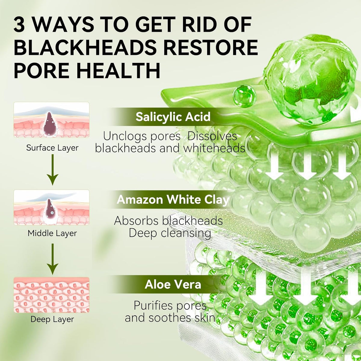 2.0 Blackhead Remover Mask, Nose Pore Strips with 2% Salicylic Acid | Peel off Face Mask with 60 PCS Strips, Pore Cleanser Purifying, Upgraded Aloe Mask for Nose/Face