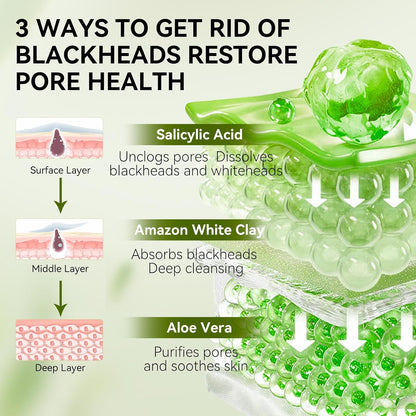 2.0 Blackhead Remover Mask, Nose Pore Strips with 2% Salicylic Acid | Peel off Face Mask with 60 PCS Strips, Pore Cleanser Purifying, Upgraded Aloe Mask for Nose/Face