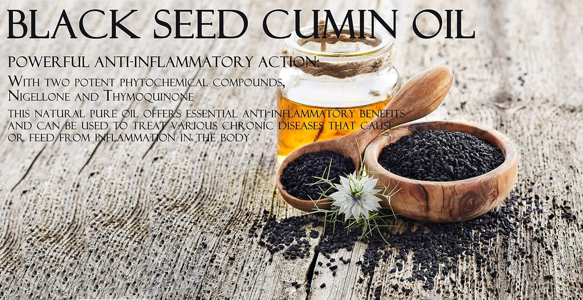 Egyptian Black Seed Oil 32 Oz Pure Natural Black Cumin Seed Oil Unrefined Cold Pressed Extra Virgin - Moisturizing, Soothing, Hydrating, & Nourishing for Hair Skin Body