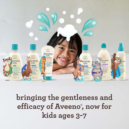 Aveeno Kids Curly Hair Conditioner, 12 Fl. Oz | Hydrating Conditioner, Oat Extract & Shea Butter, Gentle Scent, Detangles & Moisturizes Curls