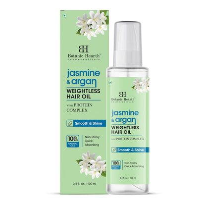 Argan & Jasmine Weightless Hair Oil, 3.4 Fl Oz | with Argan Oil & Jasmine Oil | Lightweight Non-Greasy Formula | Frizz Control, Smooth Shine & Soft Hair | for Dry, Frizzy & Fine Hair