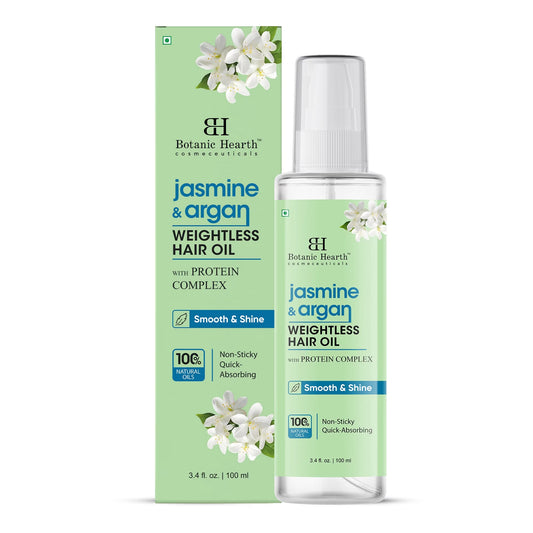 Argan & Jasmine Weightless Hair Oil, 3.4 Fl Oz | with Argan Oil & Jasmine Oil | Lightweight Non-Greasy Formula | Frizz Control, Smooth Shine & Soft Hair | for Dry, Frizzy & Fine Hair